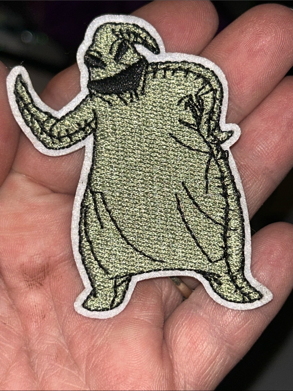 Oogie Boogie Embroidered Patch - Olive Green